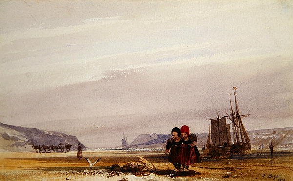 Crianças numa praia (aguarela sobre papel) de Thomas Shotter Boys