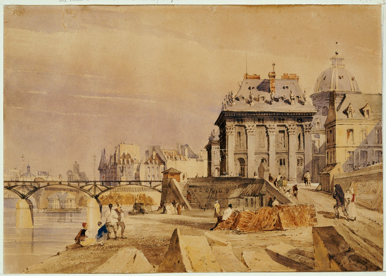 O Instituto e a Pont des Arts, Paris, 1828 de Thomas Shotter Boys
