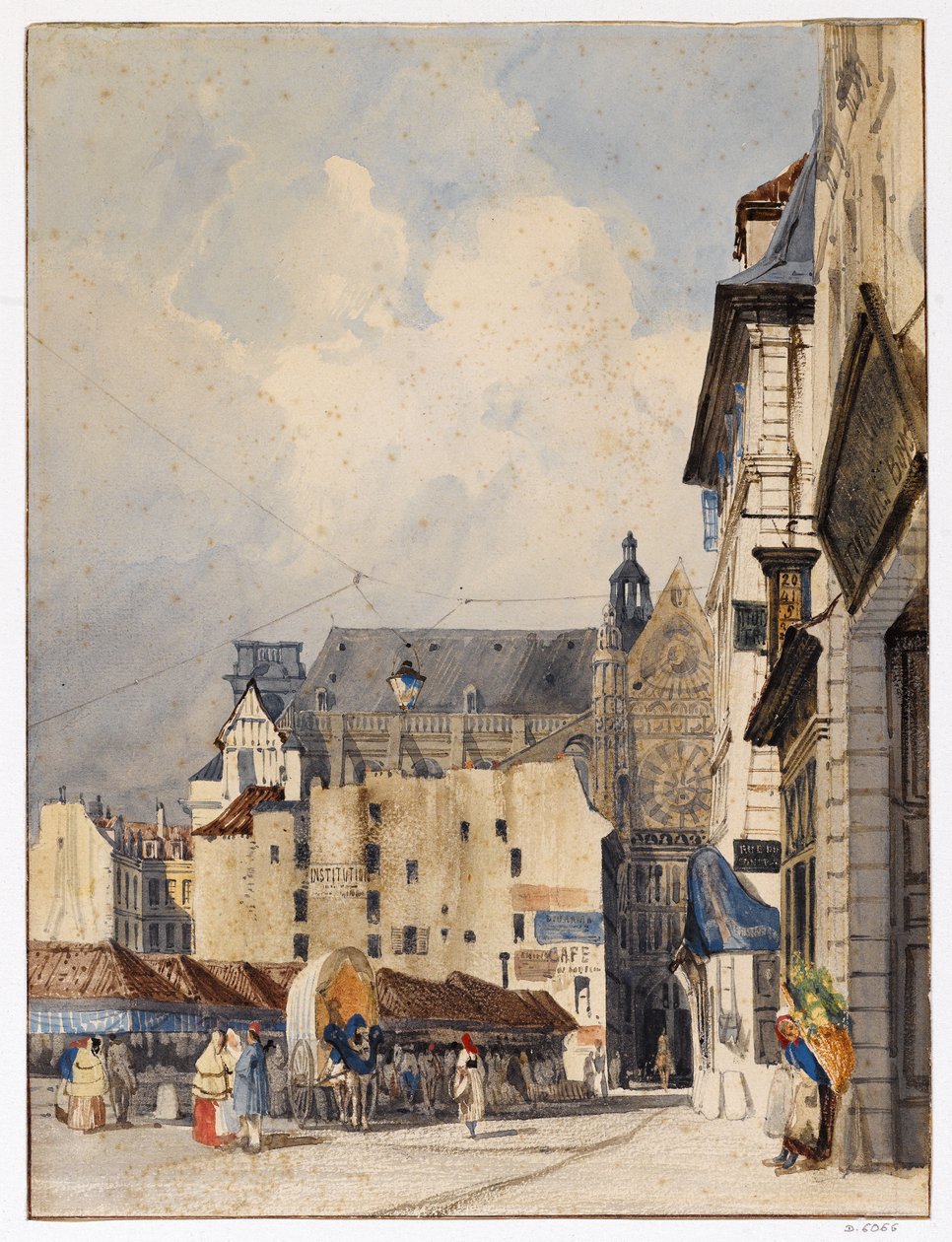 A rue des Prouvaires e a igreja de Saint-Eustache de Thomas Shotter Boys