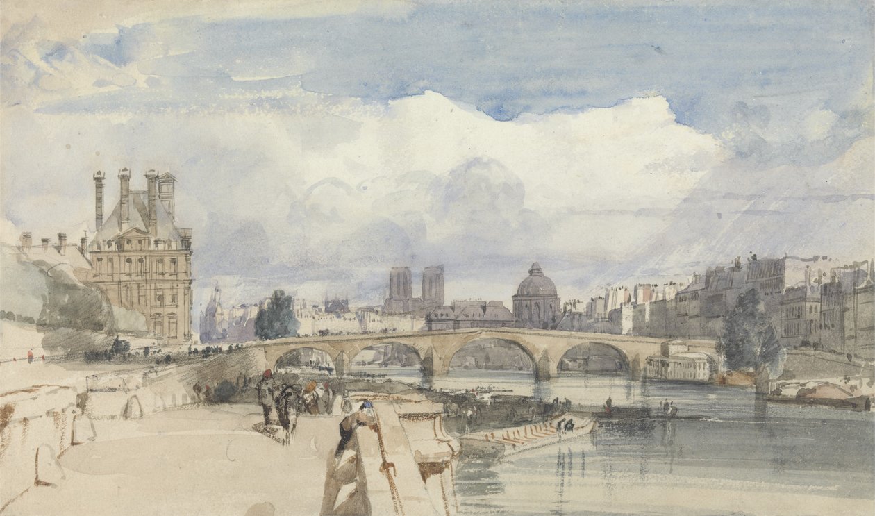 Le Pont Royal, Paris, c.1828 (w - c no papel) de Thomas Shotter Boys