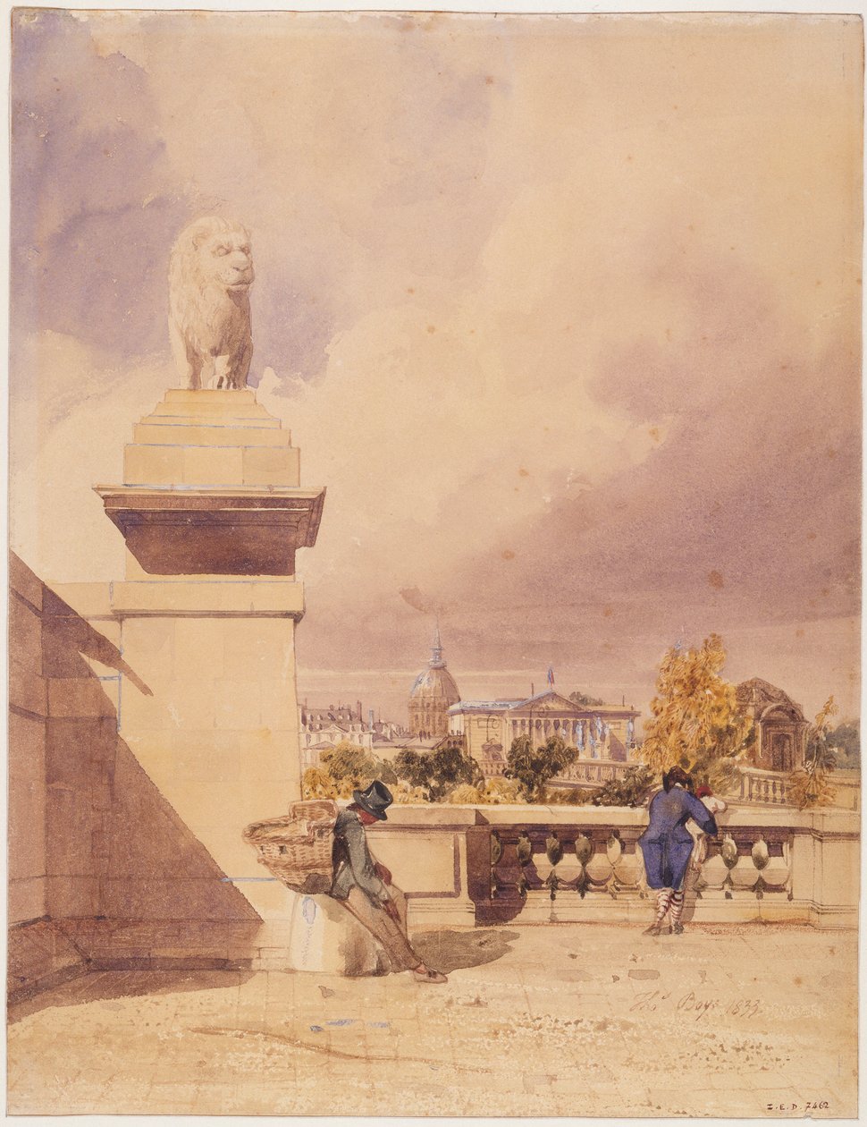 A Pont de la Concorde e a Câmara dos Deputados, vista da esplanada das Tulherias de Thomas Shotter Boys