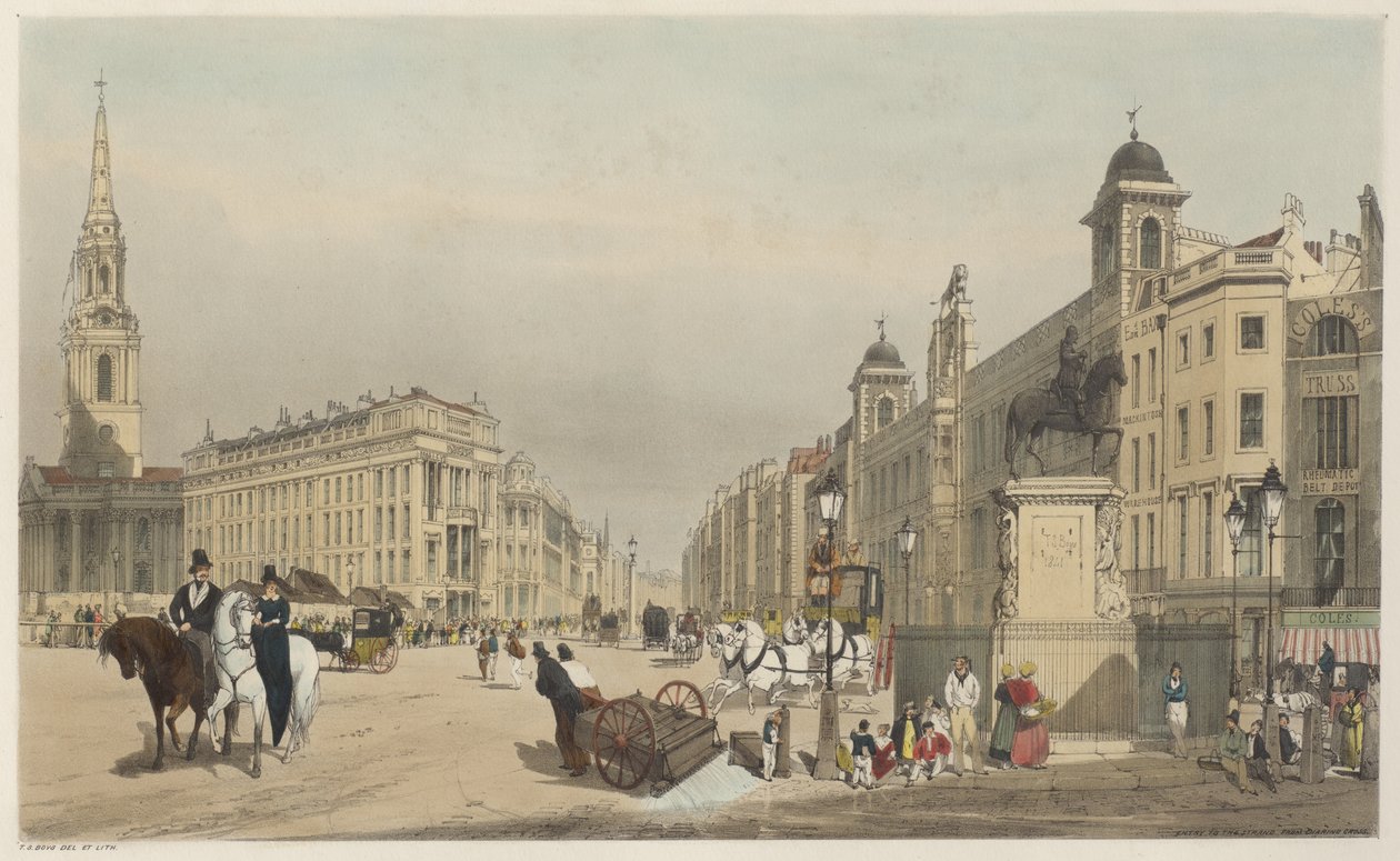 Londres como é: entrada para o Strand, de Charing Cross de Thomas Shotter Boys