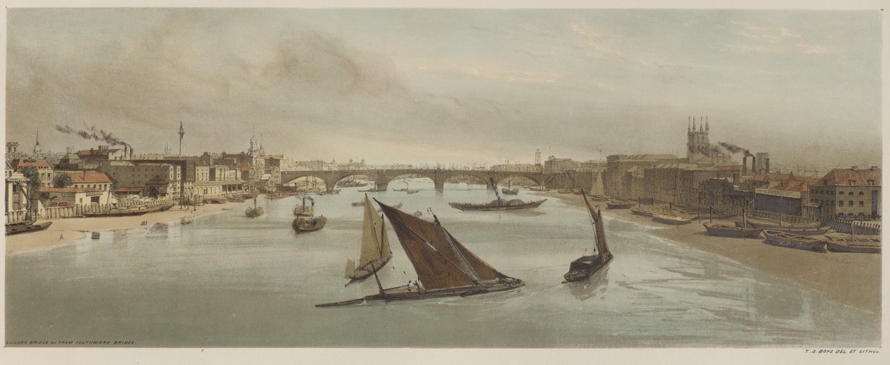 Londres como ela é: London Bridge, da Southwark Bridge de Thomas Shotter Boys