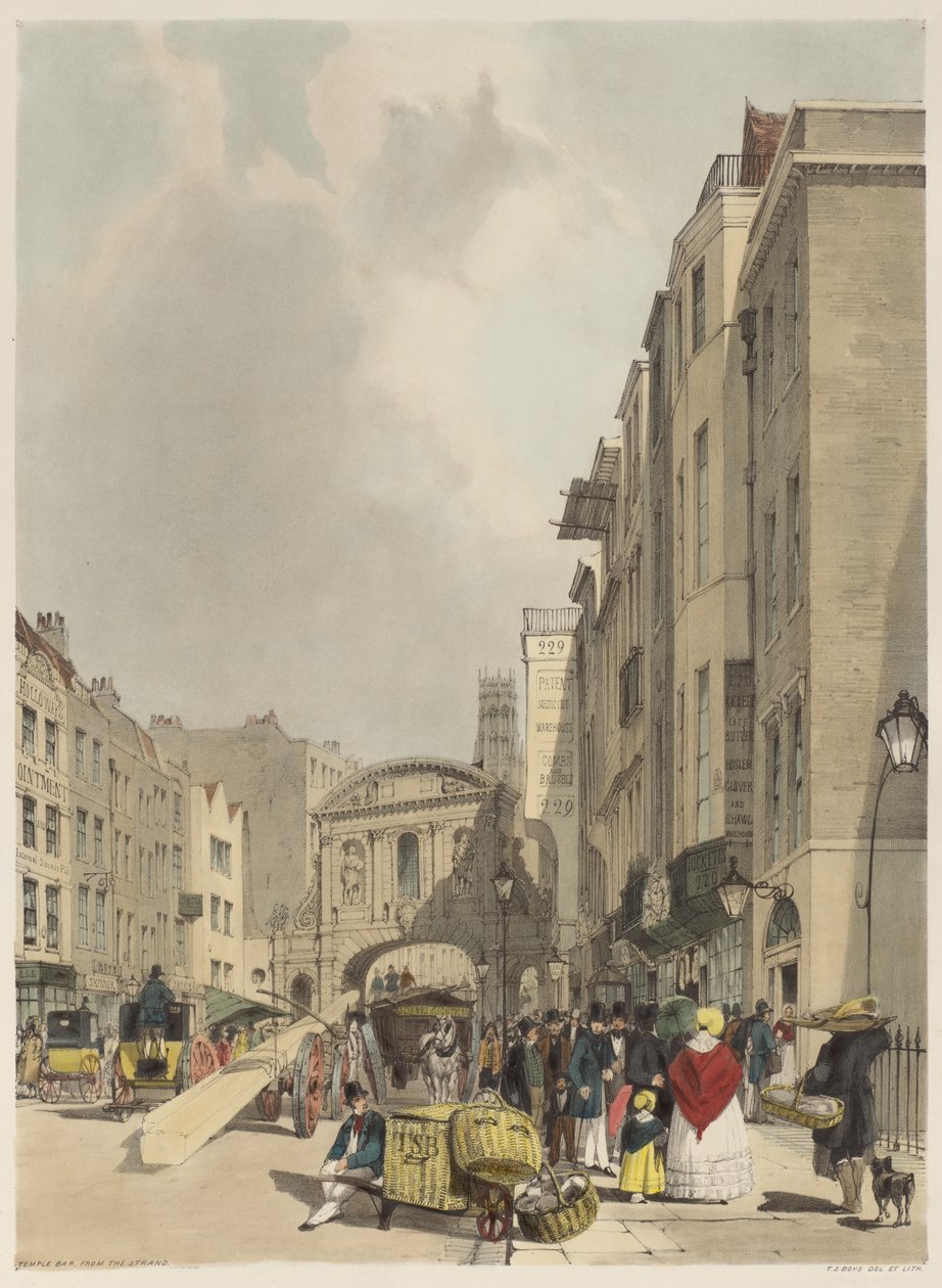 Londres como ela é: Temple Bar, da Strand de Thomas Shotter Boys