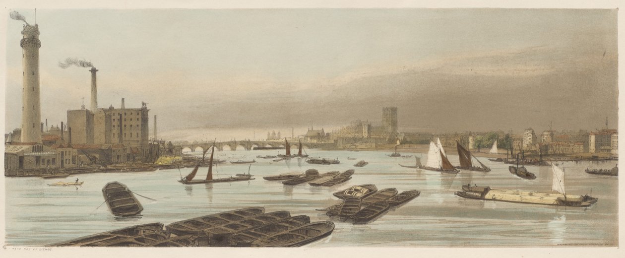 Londres como ela é: Westminster, da ponte de Waterloo de Thomas Shotter Boys