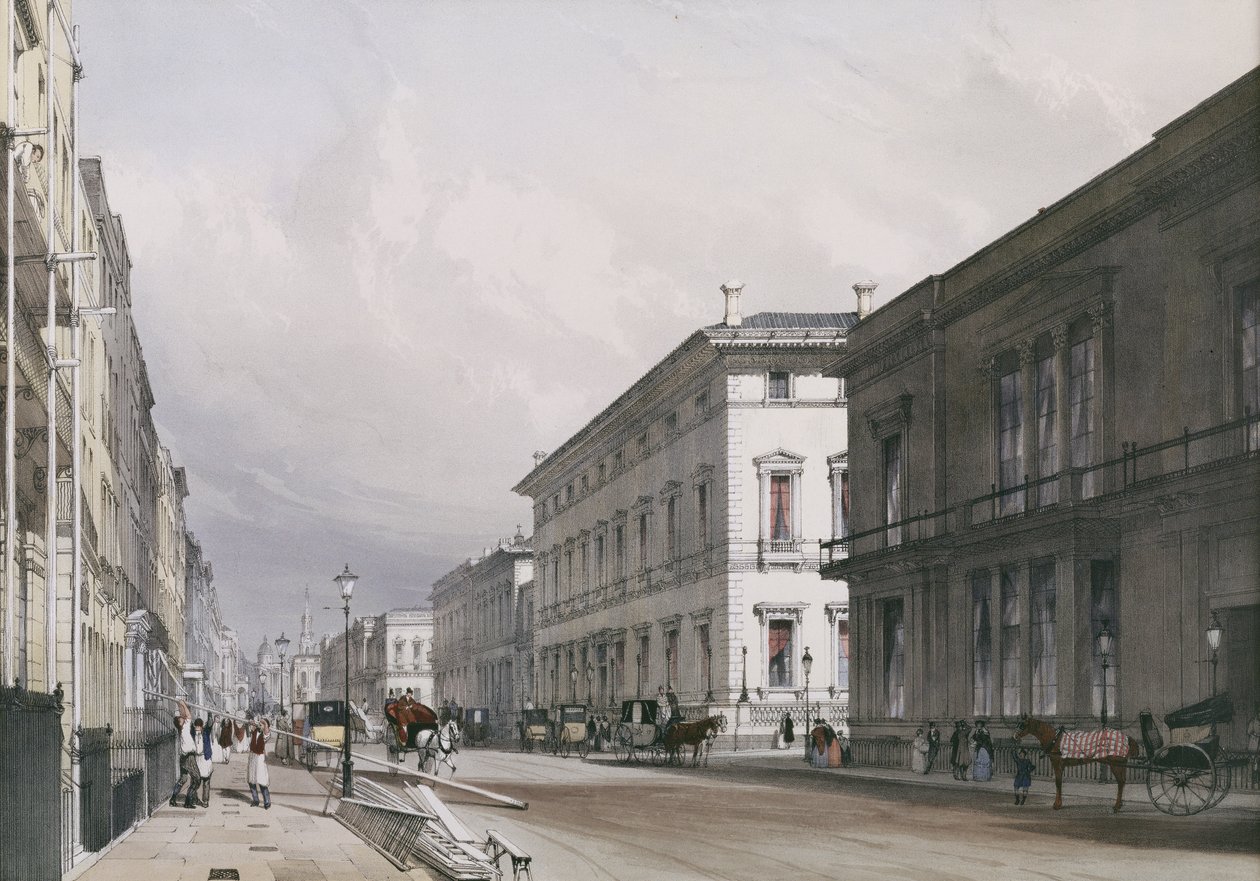 Pall Mall: Casas do Clube, 1842, de Thomas Shotter Boys