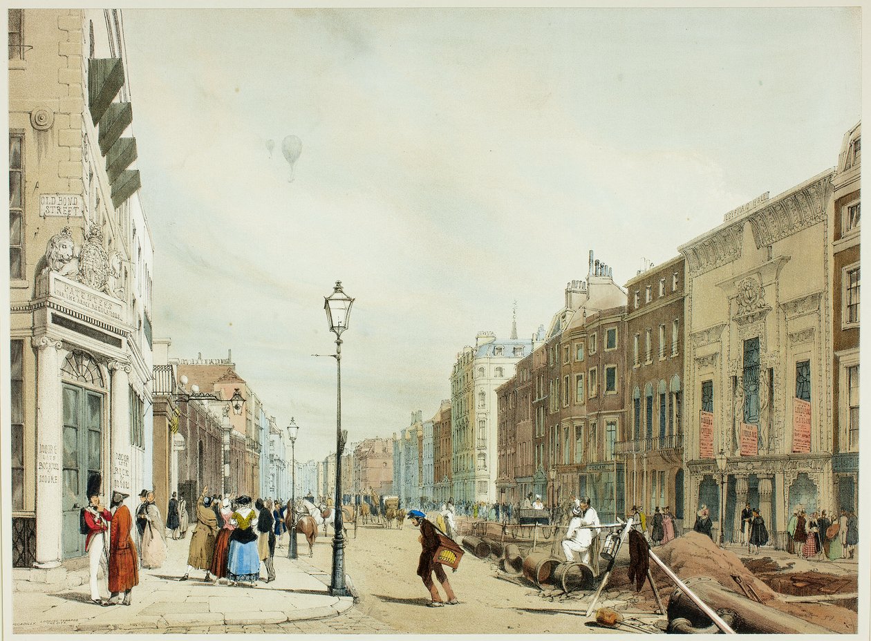 Piccadilly, Looking Towards the City, placa dezessete de Original Views of London as It Is de Thomas Shotter Boys