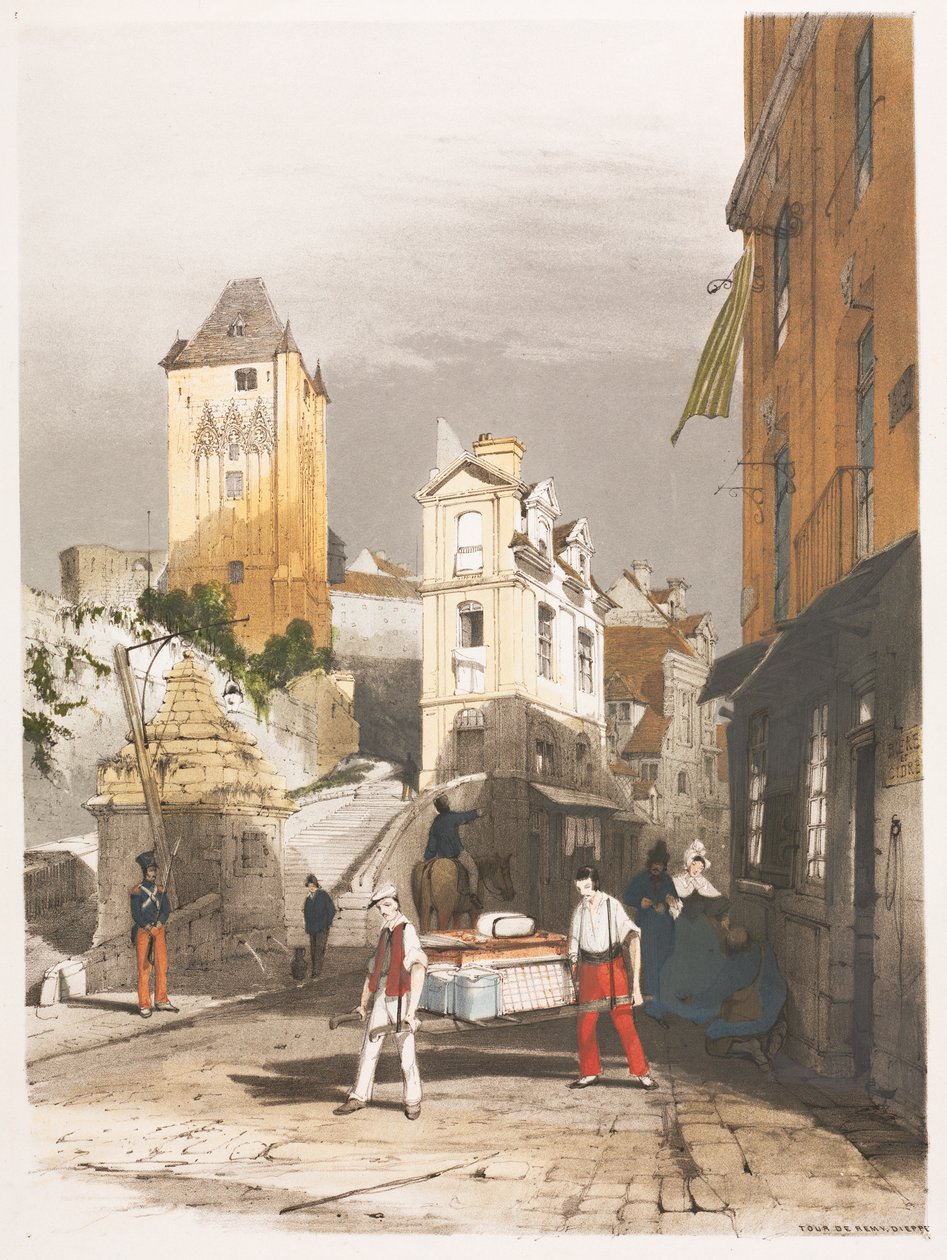 Arquitetura pitoresca em Paris, Ghent, Antuérpia, Rouen, etc.: Tour de Remy, Dieppe de Thomas Shotter Boys