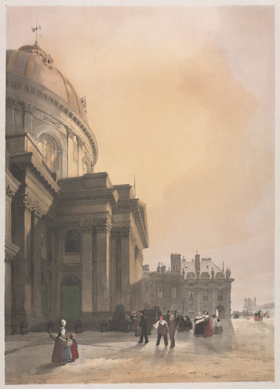 Arquitetura pitoresca em Paris, Gante, Antuérpia, Rouen: La Chapelle de lInstitute ..., 1839. de Thomas Shotter Boys