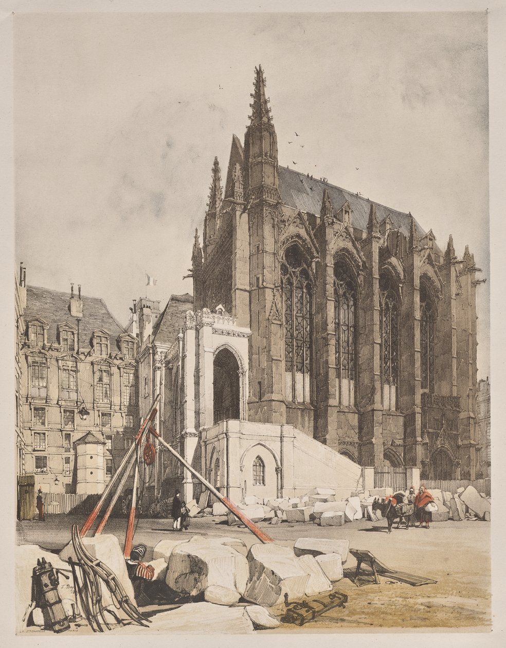 Arquitetura pitoresca em Paris, Ghent, Antuérpia, Rouen: La. Sainte Chapelle, Paris de Thomas Shotter Boys