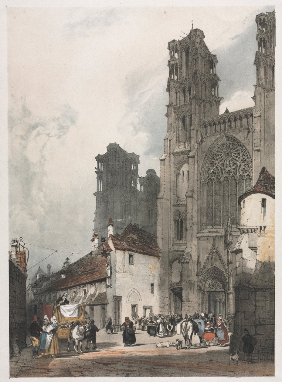 Arquitetura pitoresca em Paris, Gante, Antuérpia, Rouen: Laon, França, 1839. de Thomas Shotter Boys