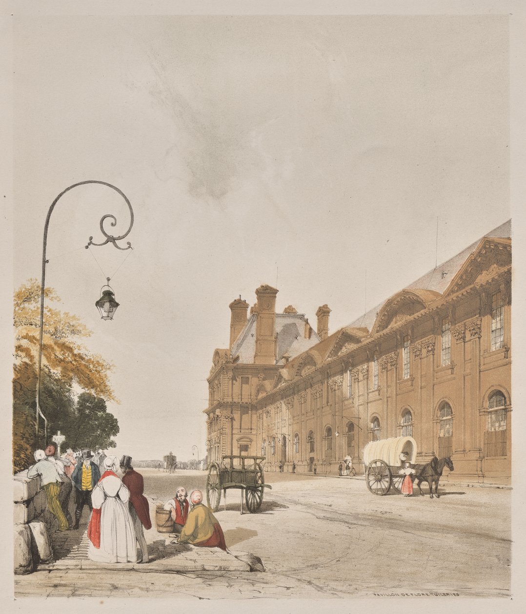 Arquitetura pitoresca em Paris, Ghent, Antuérpia, Rouen: Pavillion de Flors, Tuileries, Paris de Thomas Shotter Boys