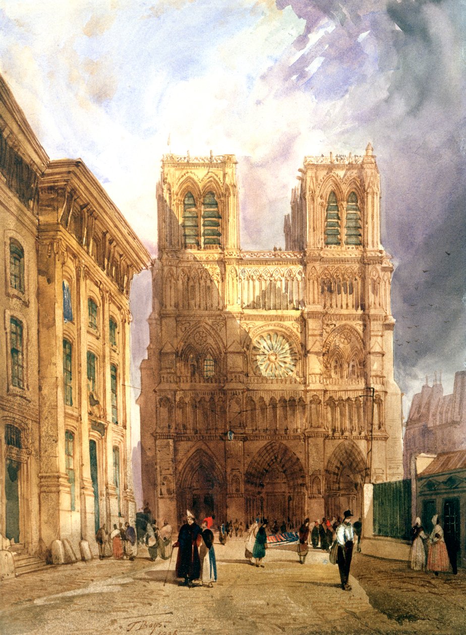 A Catedral de Notre Dame, 1836 de Thomas Shotter Boys