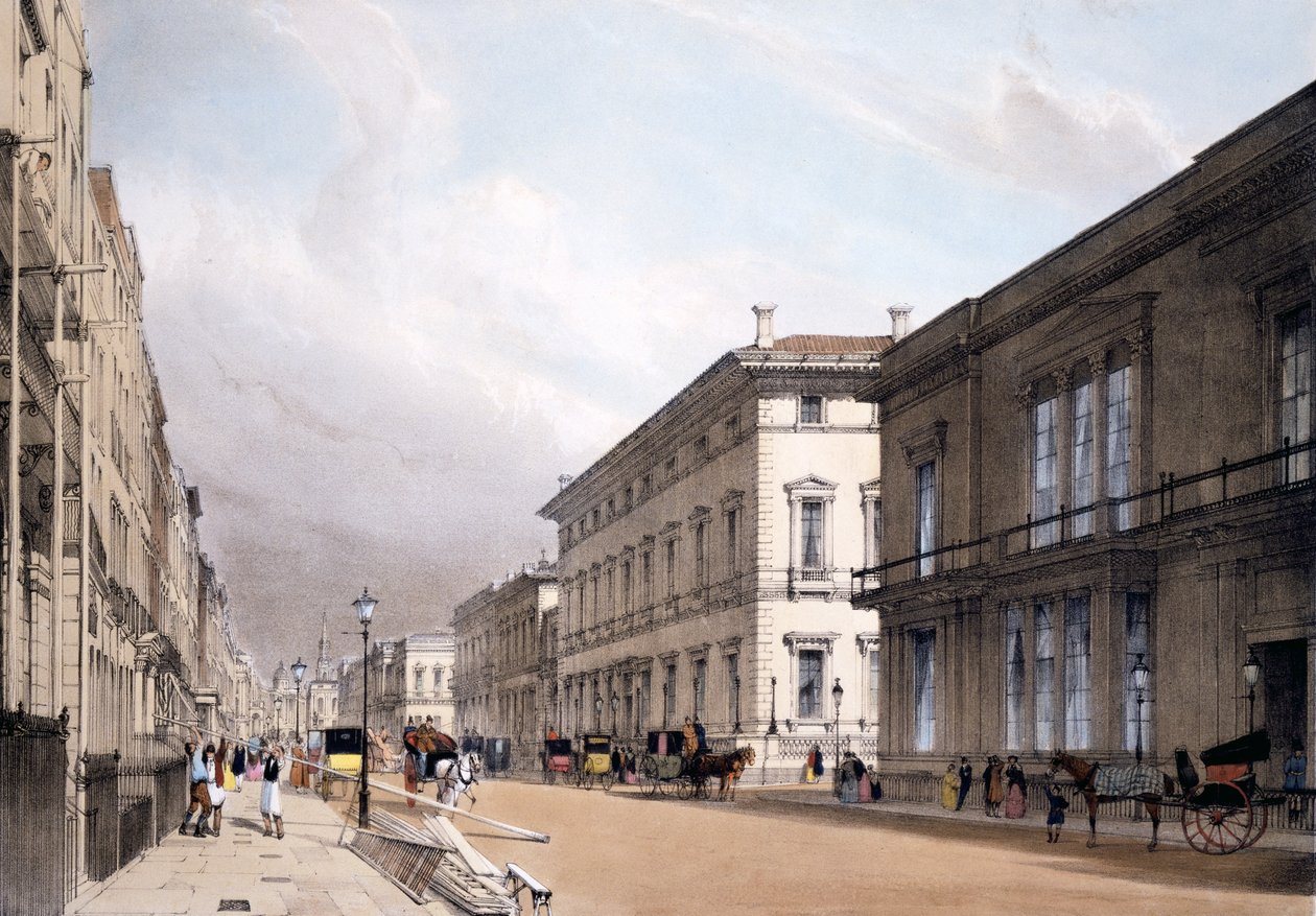 As casas do clube, Pall Mall, 1842 de Thomas Shotter Boys