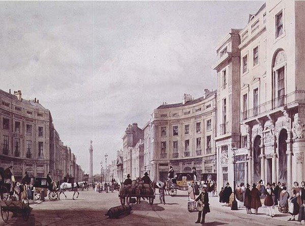 Vista do Regent Steet, olhando para a coluna do Duque de York de Thomas Shotter Boys