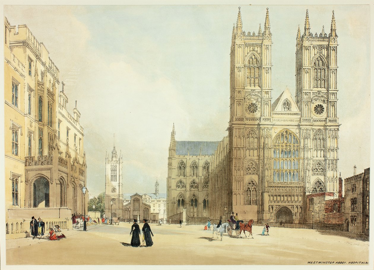 Abadia de Westminster, Hospital and Company, placa sete de Original Views of London as It Is de Thomas Shotter Boys