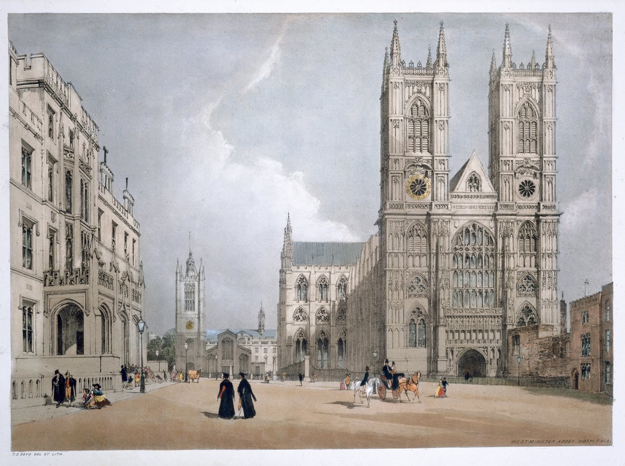 Abadia e Hospital de Westminster, Londres, 1842 de Thomas Shotter Boys