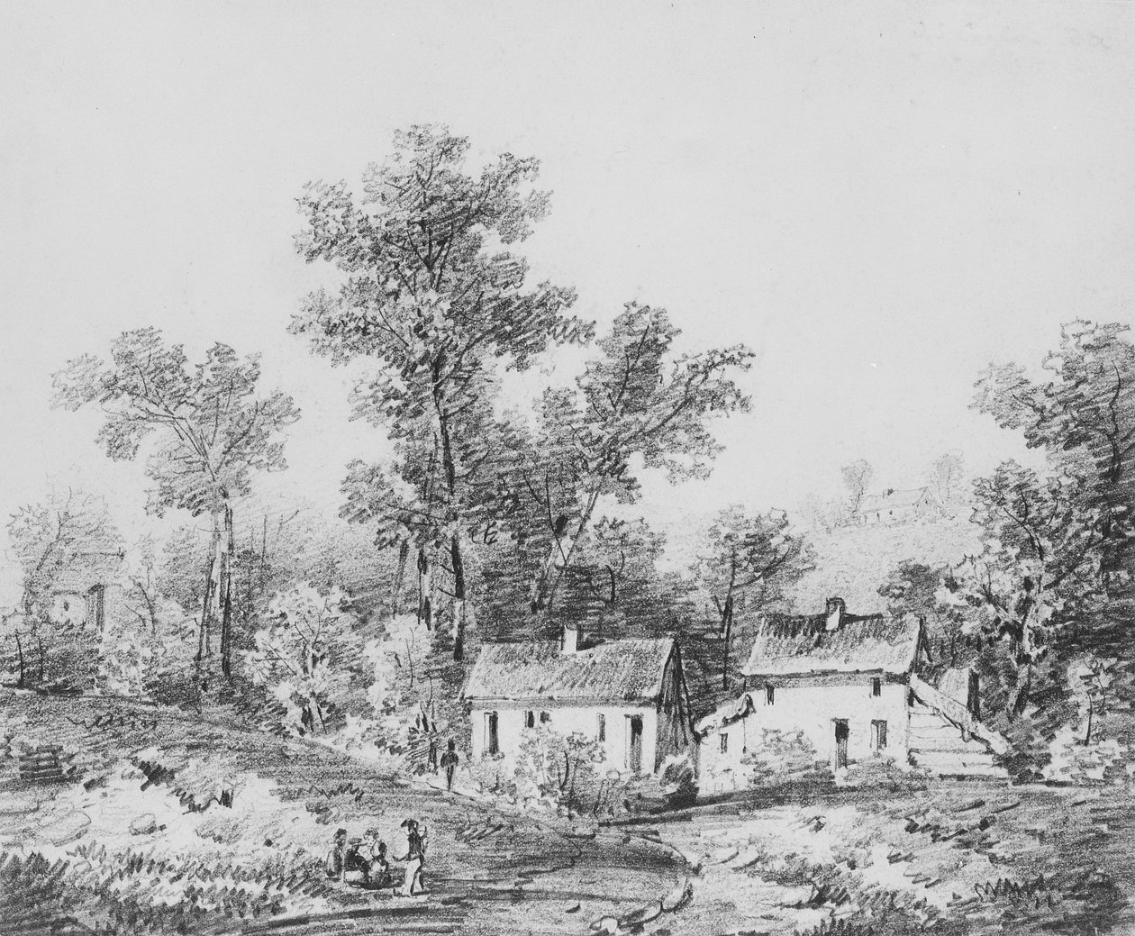 Paisagem rural (do álbum de recortes McGuire) de Thomas Sidney Cooper