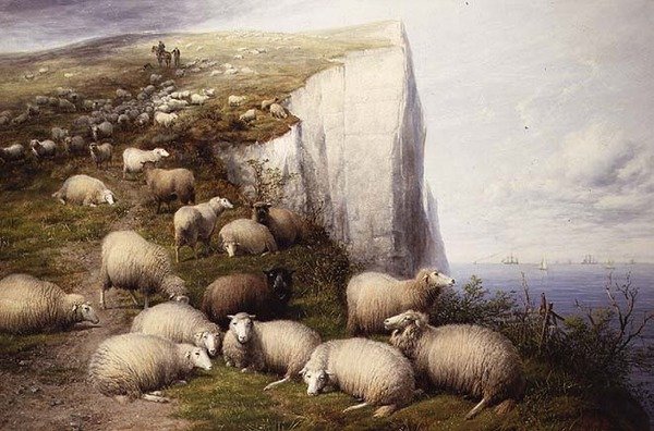 Nas falésias de Kentish de Thomas Sidney Cooper