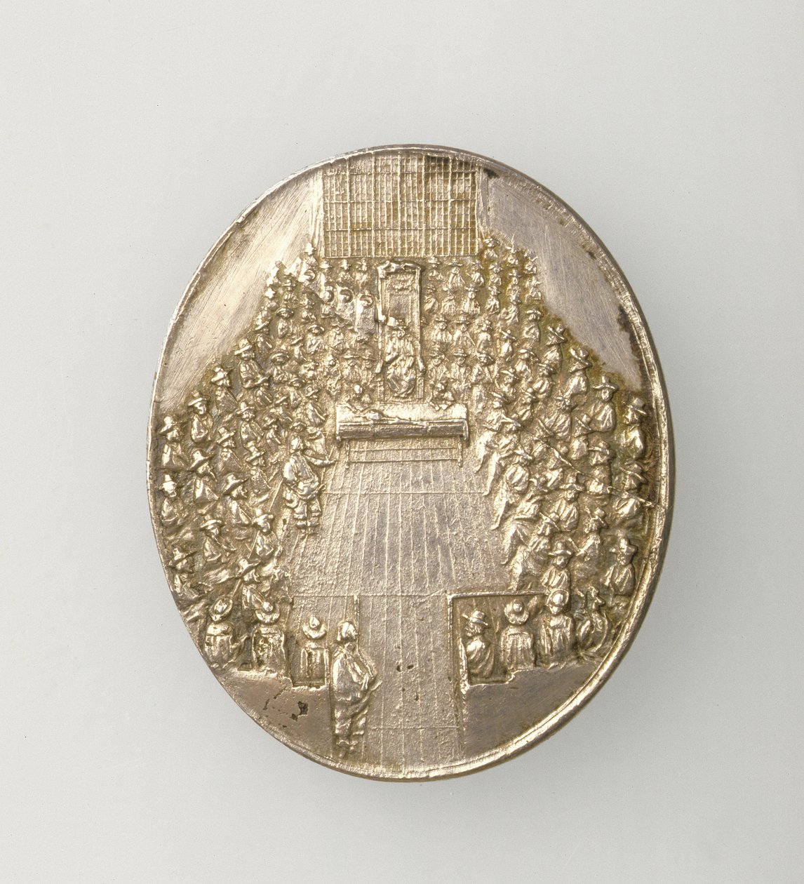 Medalha de Dunbar representando a Casa do Parlamento 1650 (reverso) (prata) (para anverso ver 168065) de Thomas Simon