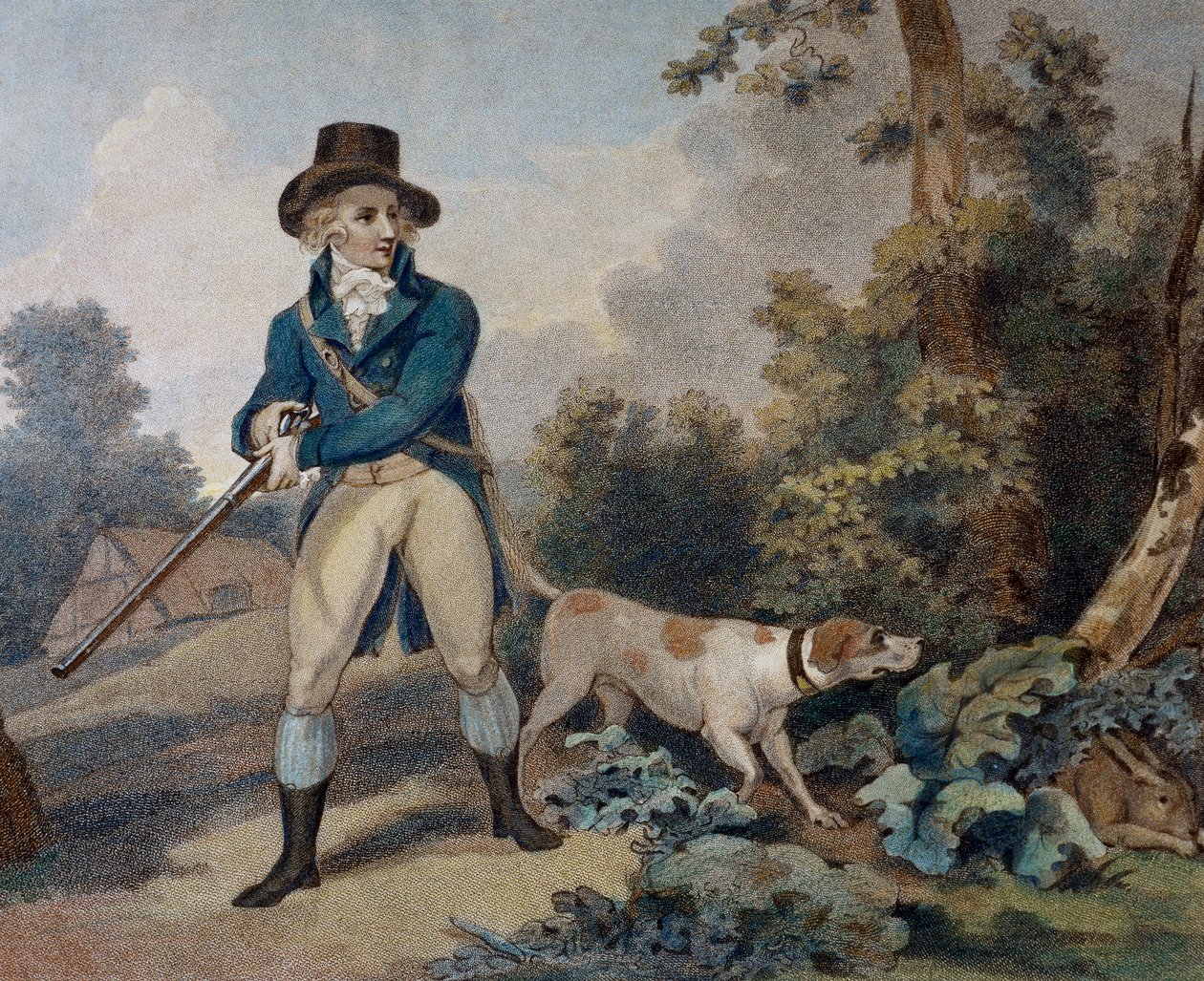 Caça à lebre, gravura de Thomas Simpson (1765-1801) de Thomas Simpson