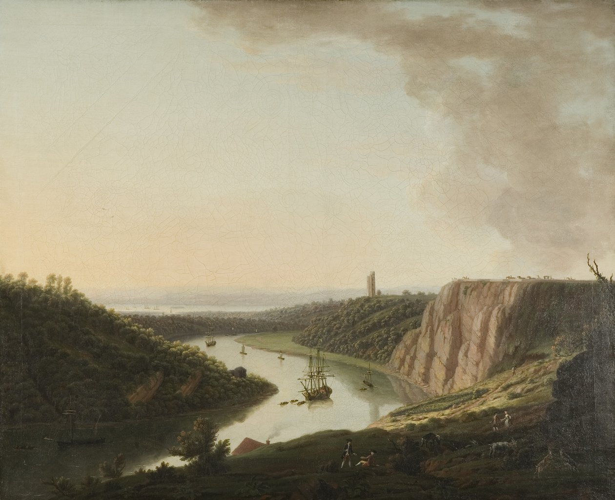Vista de Durdham Down (óleo sobre tela) de Thomas Smith of Derby