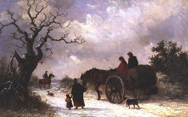 Home from Market (óleo sobre tela) de Thomas Smythe