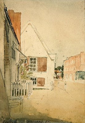 Uma rua em Southall (caneta, tinta e aguarela sobre papel) de Thomas Stothard