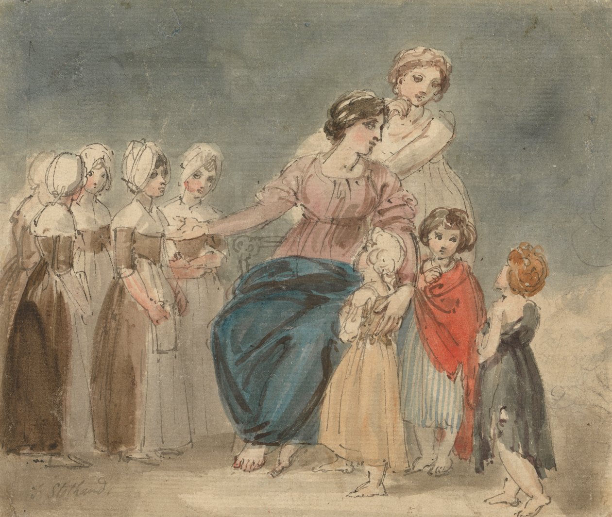 Crianças caridosas e Pequenos Vagabundos de Thomas Stothard