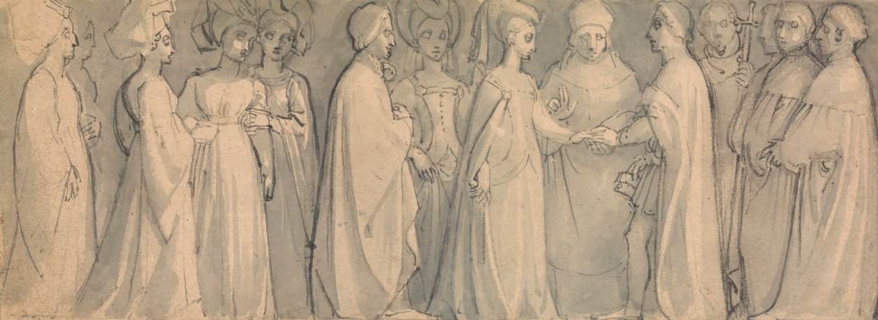 Friso de um casamento medieval de Thomas Stothard