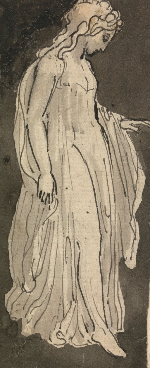 Rapariga, de corpo inteiro, virada para a direita de Thomas Stothard