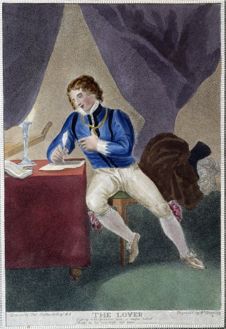 Homem a escrever uma carta de amor de Thomas Stothard
