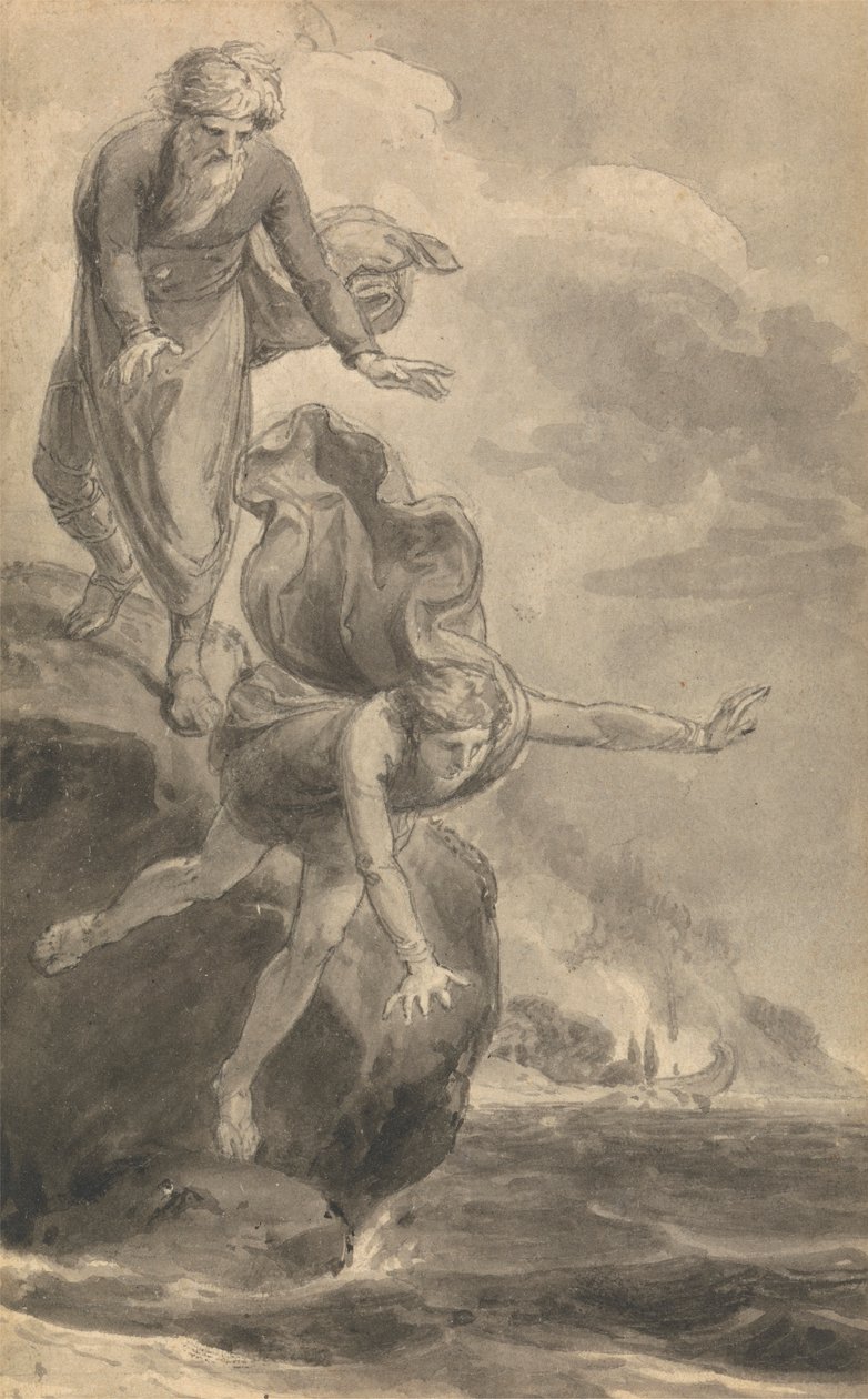 Uma das Seis Ilustrações para "As Aventuras de Telemachus filho de Ulisses" de Fenelon de Thomas Stothard