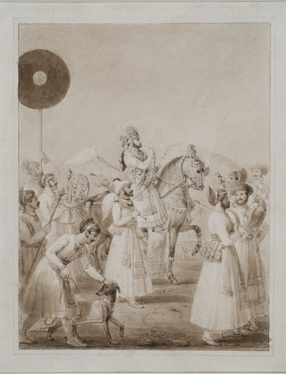 Retrato de Maharana Bhim Singh de Udaipur a cavalo de Thomas Stothard
