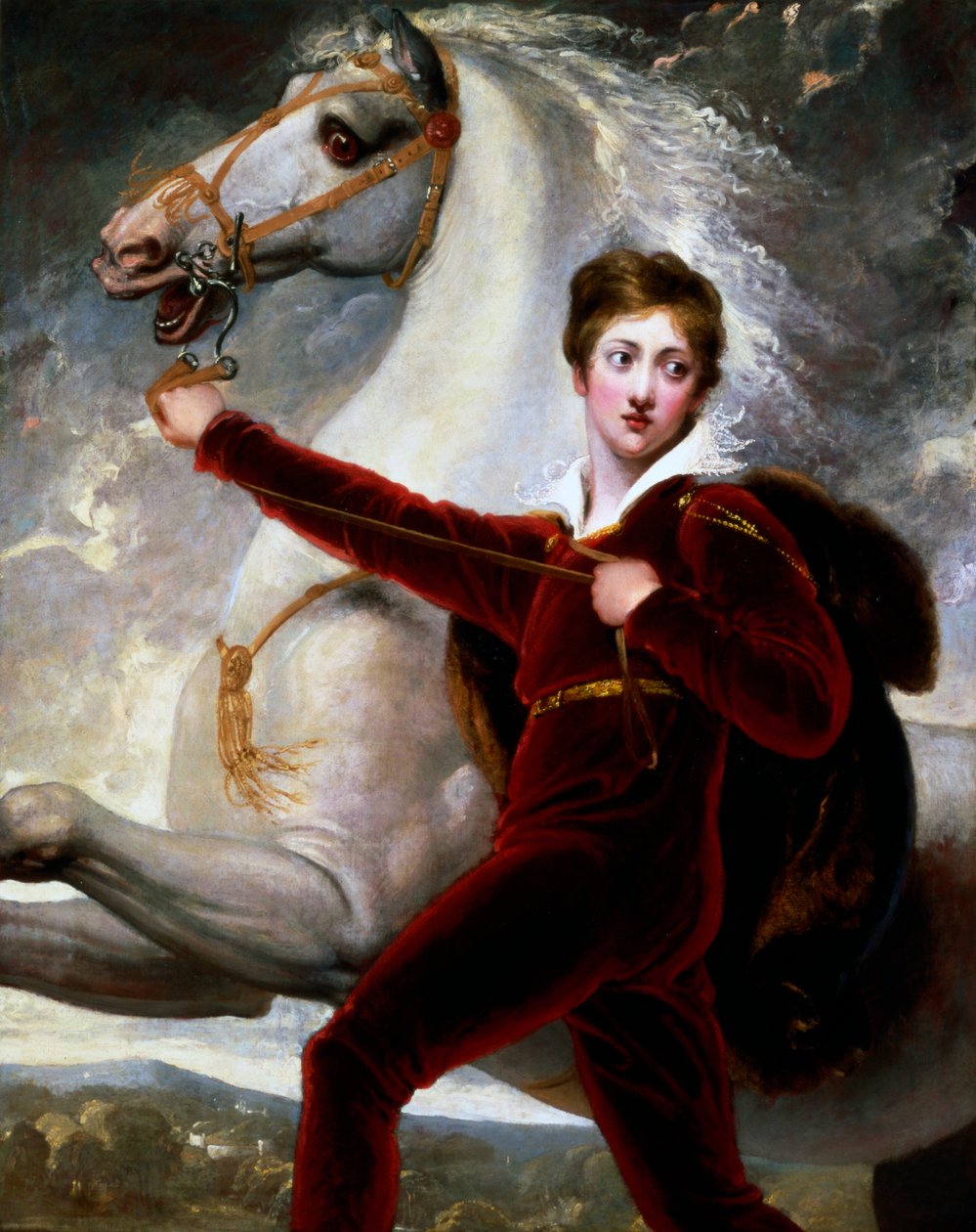 Retrato, de, um, menino, em, veludo vermelho, paleto de Thomas Stothard