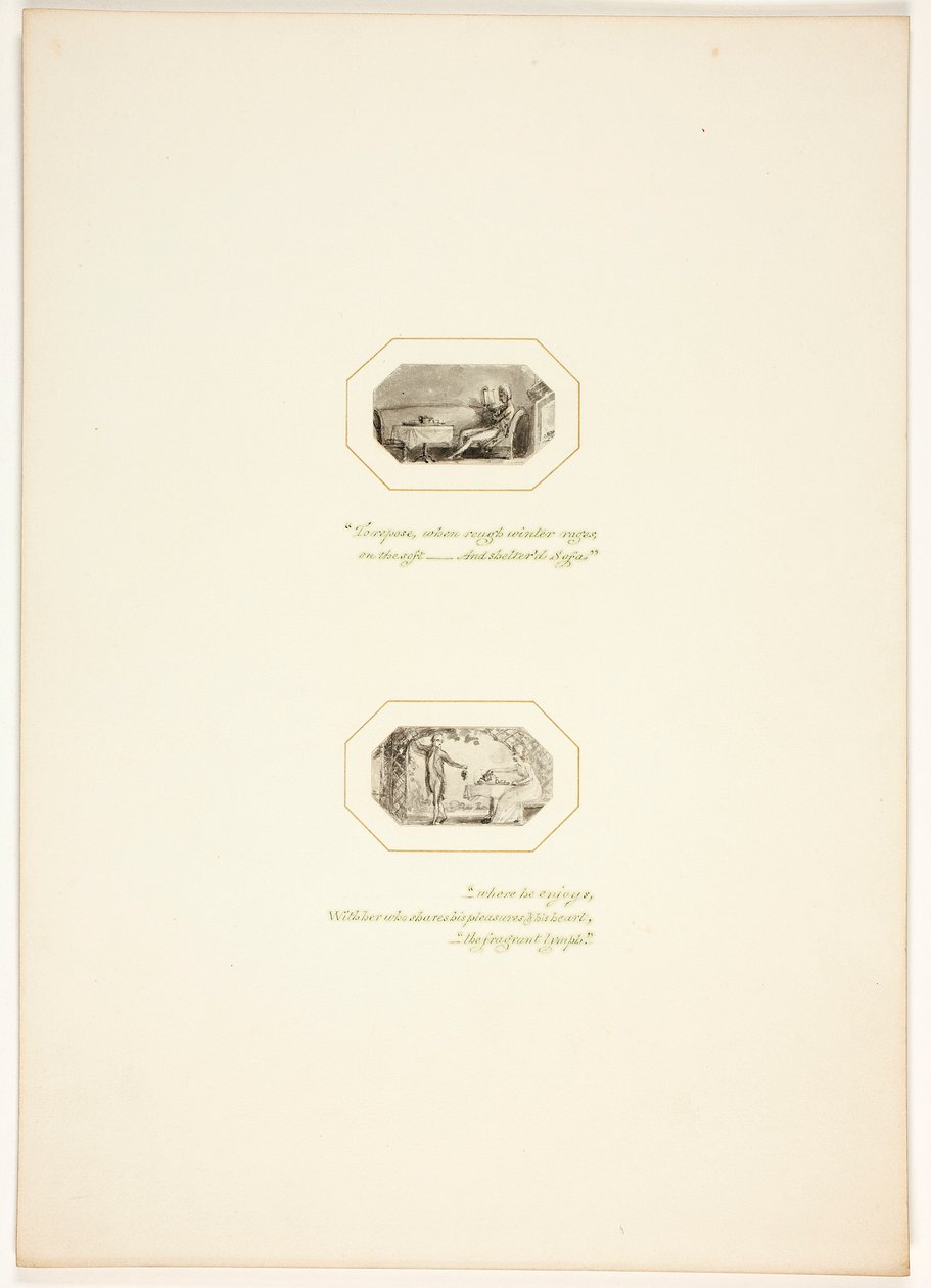Studie für eine Platte aus The Task de Thomas Stothard