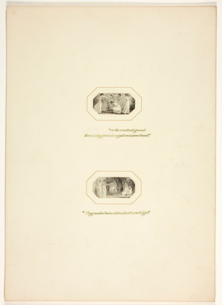 Studie für eine Platte aus The Task de Thomas Stothard