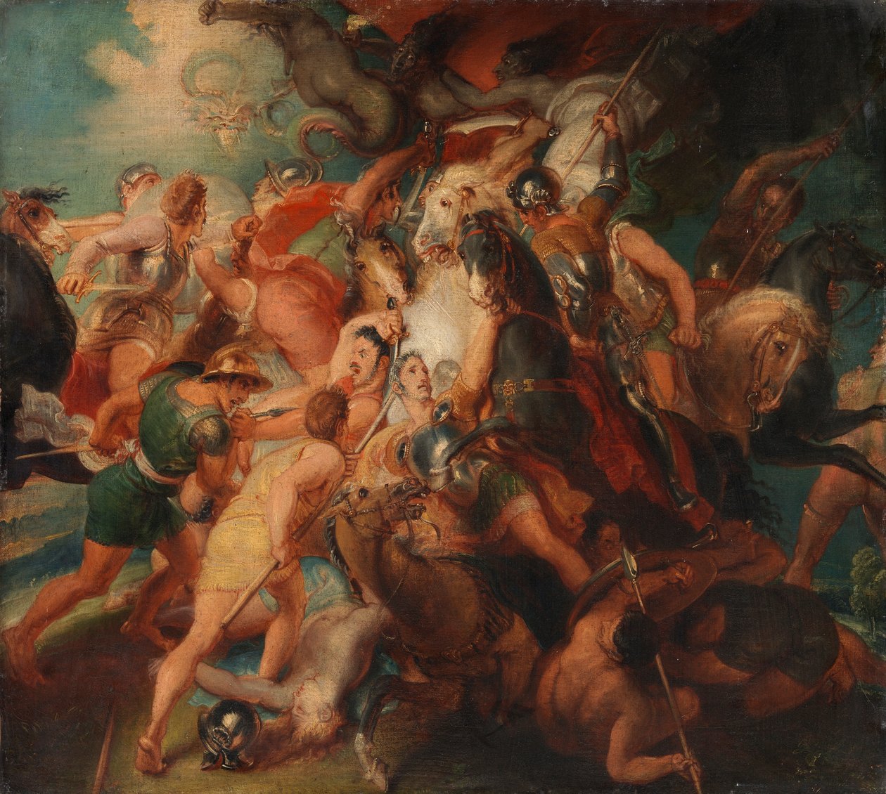 Os horrores da guerra, esboço para o mural da Casa de Burghley de Thomas Stothard