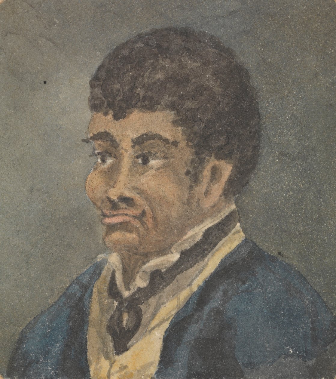 Retrato de um marinheiro, com pele e cabelo escuros de Thomas Streatfeild