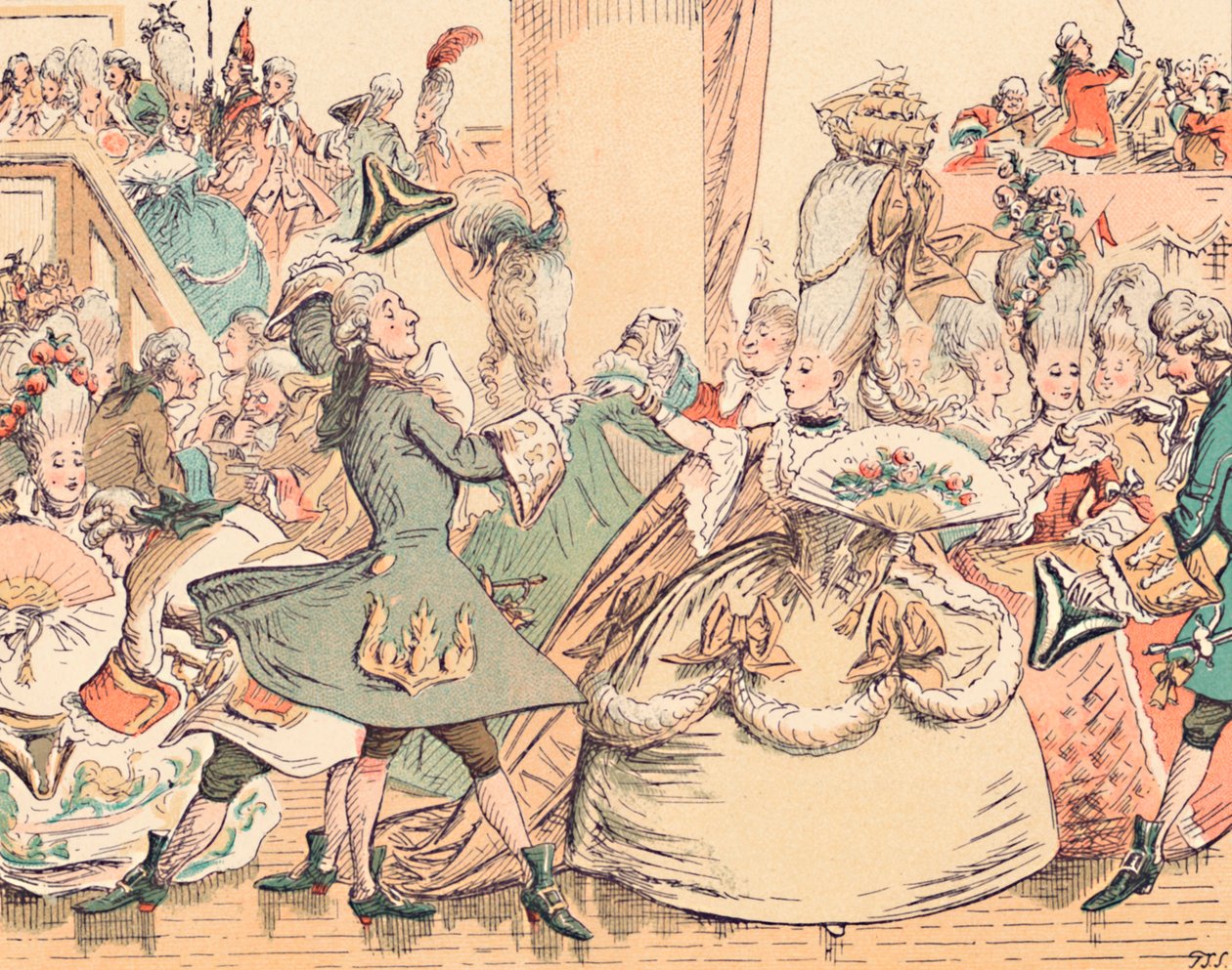 Uma bola de corte no século XVIII, c1884 de Thomas Strong Seccombe