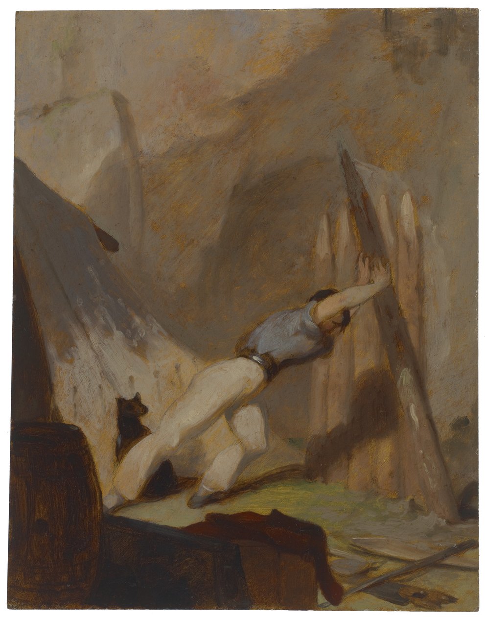 Construindo um Abrigo, c.1856 de Thomas Sully