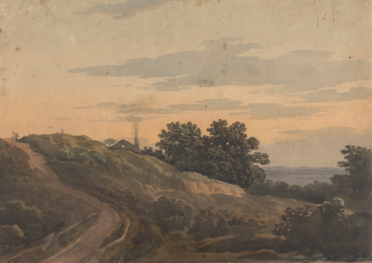 Paisagem montanhosa com Casa, Caminho e Números de Thomas Sully