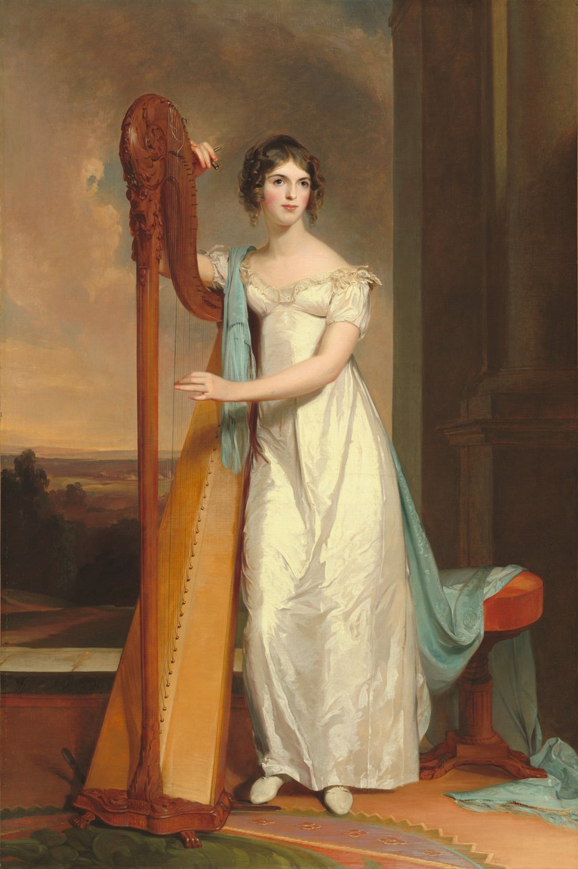Dama com uma harpa: Eliza Ridgely, 1818. de Thomas Sully