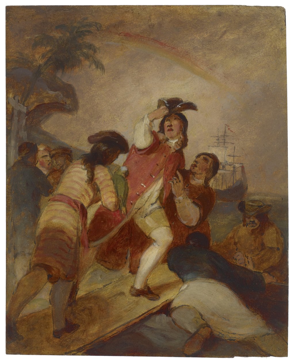 Robinson Crusoe e seu homem sexta-feira sair da ilha, c.1856 de Thomas Sully