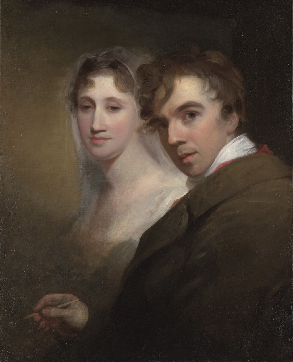 Auto-retrato do artista pintando sua esposa, c.1810 de Thomas Sully
