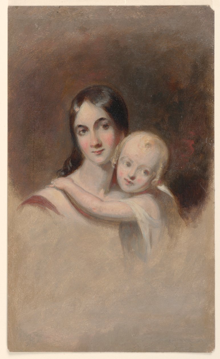 Estudo para "Retrato da Sra. James Robb e seus três filhos", Ogden Museum of Southern Art, Nova Orleans, LA de Thomas Sully