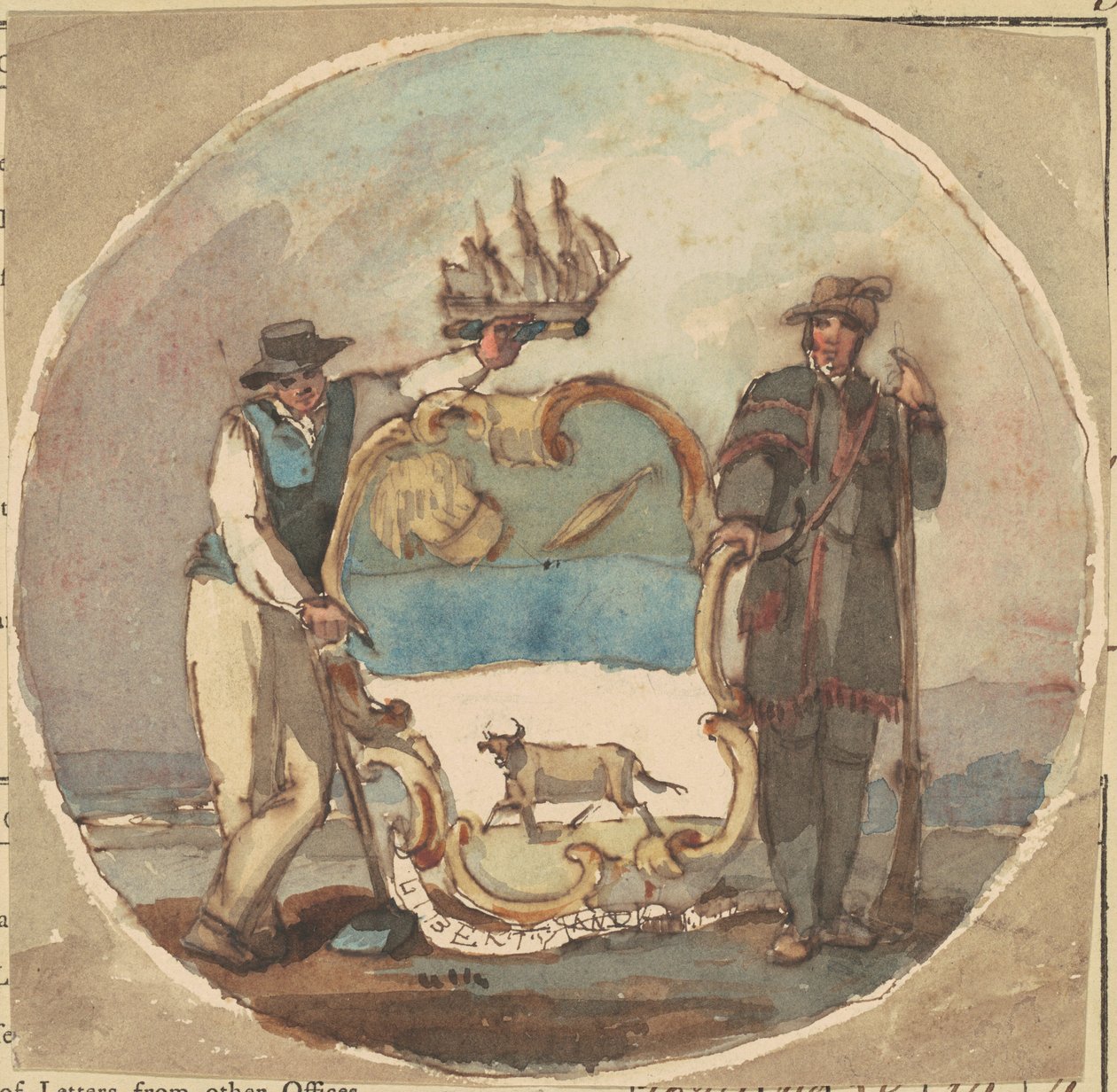 Estudo para "O Grande Selo do Estado de Delaware" de Thomas Sully