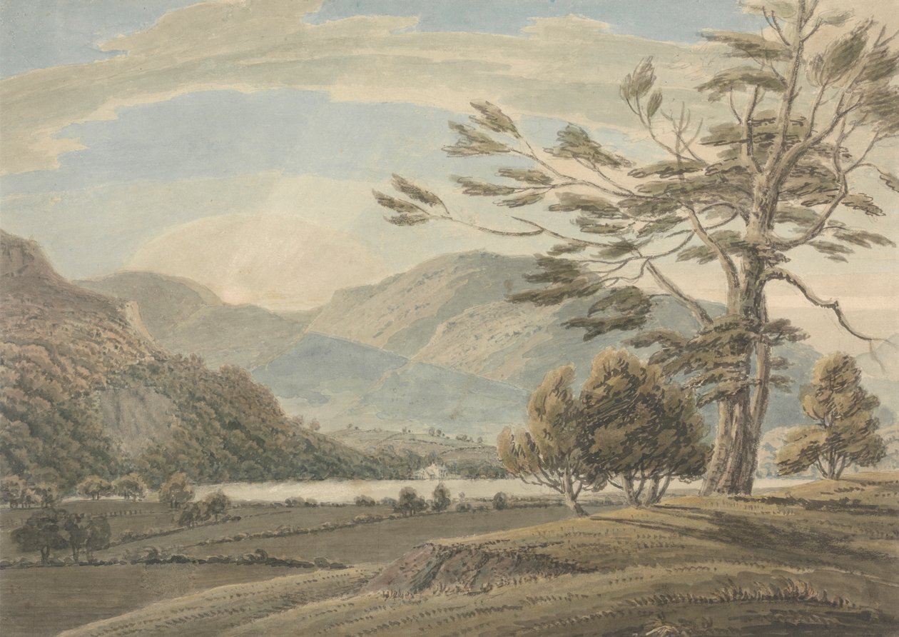 Paisagem: Árvores, Lagos e Montanhas, Região dos Lagos de Thomas Sunderland