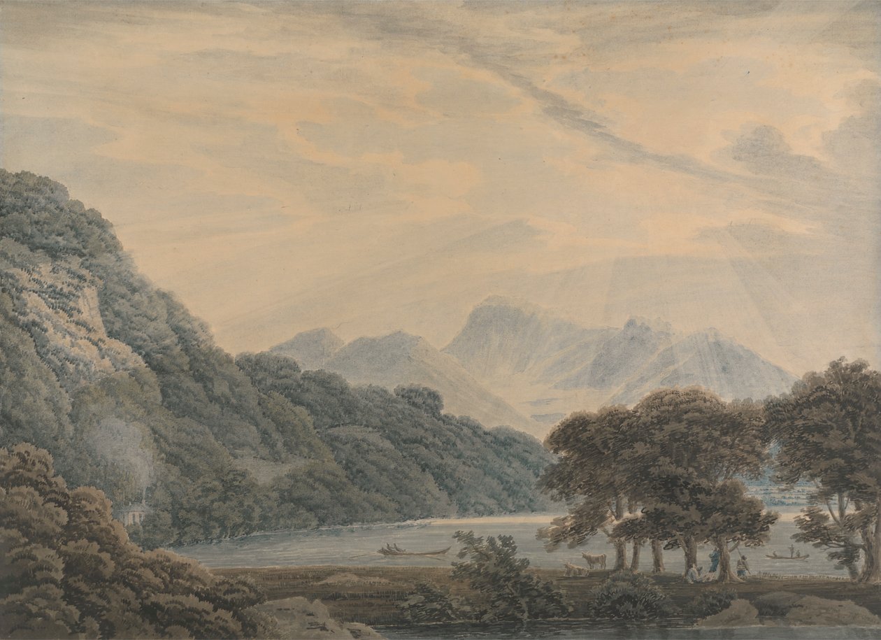 A Cabeça de Ullswater, Com a Loja de Patterdale à Esquerda de Thomas Sunderland