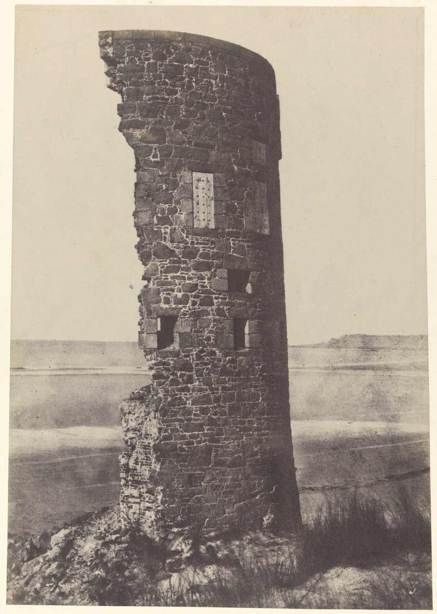 Torre atingida por um raio, baía de Saint-Ouen, 1854 (foto) de Thomas Sutton